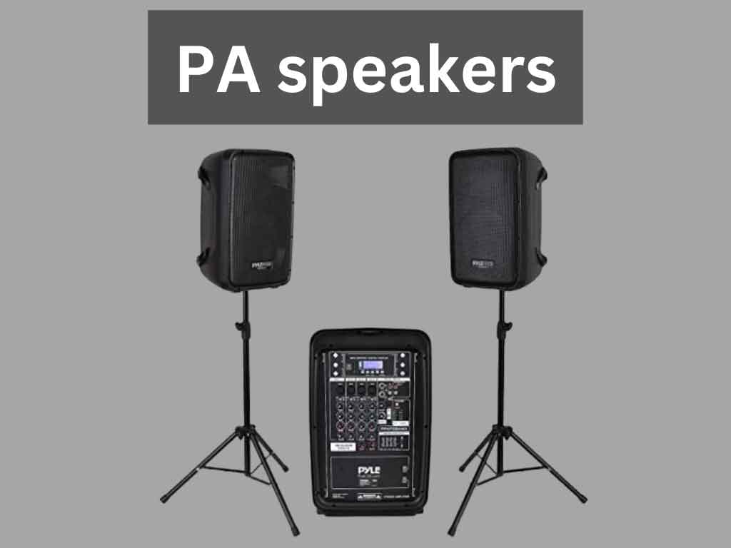 Guide to connect the home audio system to PA speakers.