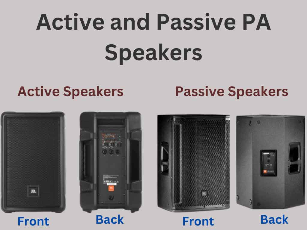 What is the difference between active and passive PA speakers?