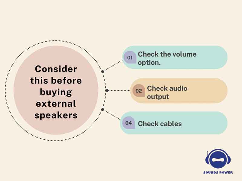 Few things to consider before buying the external speakers